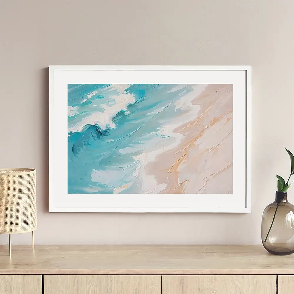 Blue Ocean Wave Framed Art Print Blue Ocean Wave Framed Art Print wall art product LSR Design Studio - Independent