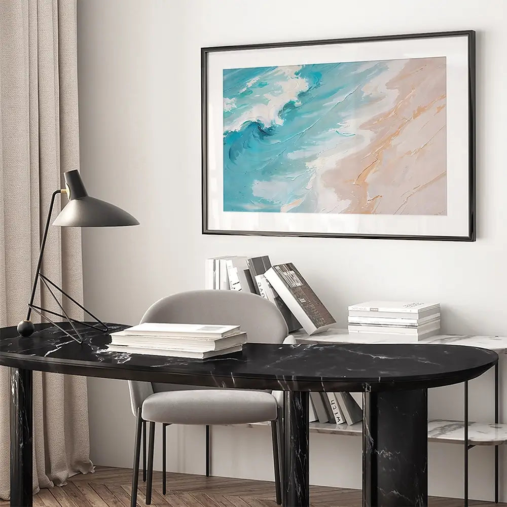 Blue Ocean Wave Framed Art Print Blue Ocean Wave Framed Art Print wall art product LSR Design Studio - Independent