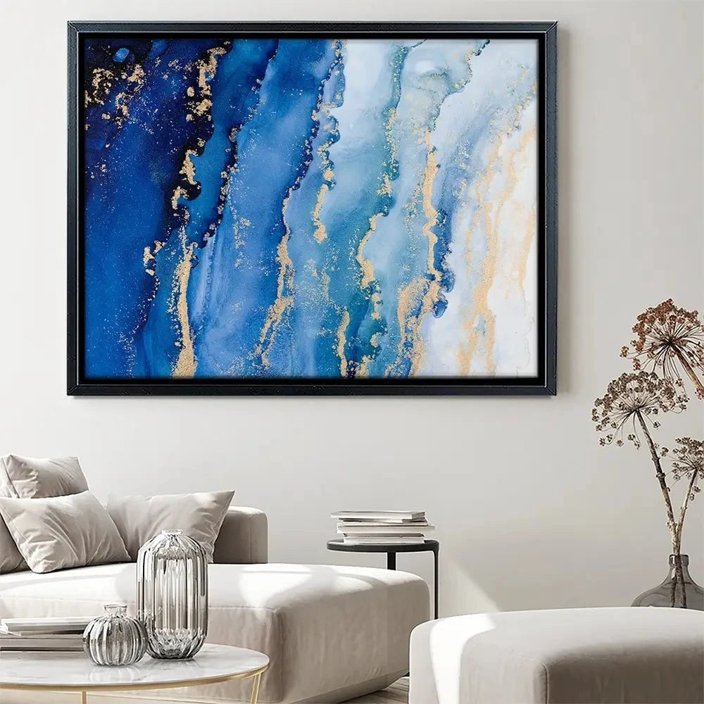 Blue Ombre Marble Canvas Print Blue Ombre Marble Canvas Print wall art product Blue Planet Studio / Shutterstock