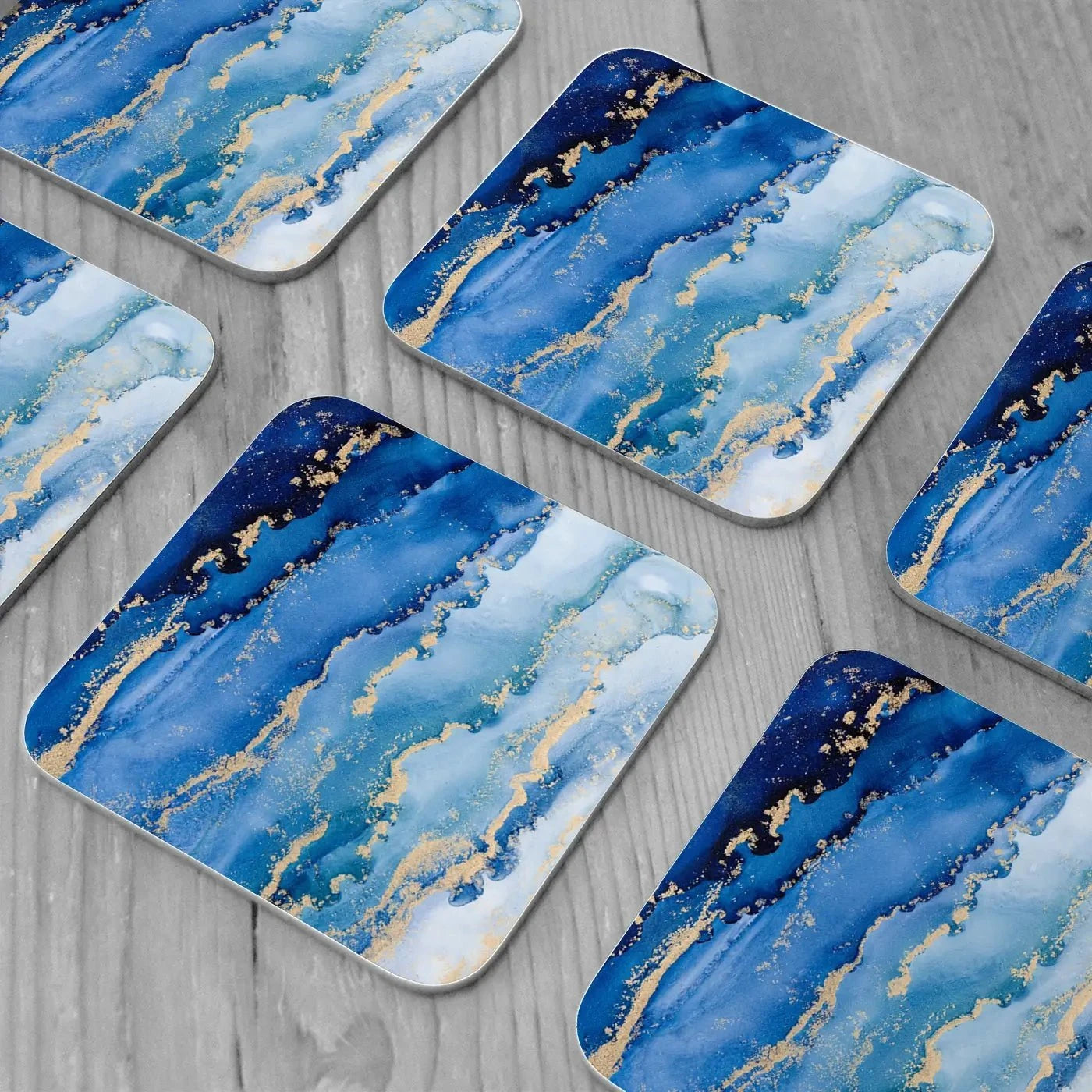 Blue Ombre Marble Coaster Set Rainbow Soul Tree Coaster Set | Rainbow Soul Tree Art Coasters wall art product Blue Planet Studio / Shutterstock