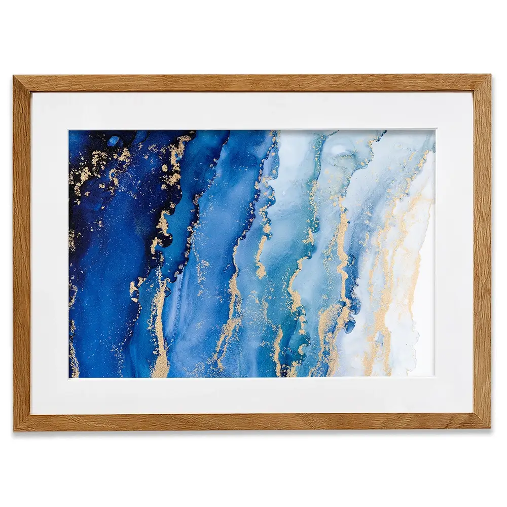 Blue Ombre Marble Framed Art Print Blue Ombre Marble Framed Art Print wall art product Blue Planet Studio / Shutterstock