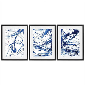 Blue Paint Spatter Framed Art Print Trio Blue Paint Spatter Framed Art Print Trio wall art product Nataliya Sdobnikova / Shutterstock