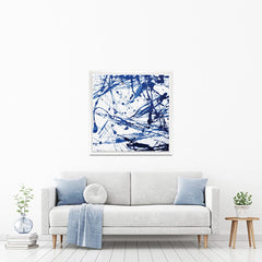Blue Paint Spatter Square Canvas Print wall art product Nataliya Sdobnikova / Shutterstock