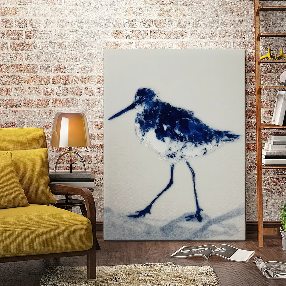 Blue Sandpiper Canvas Print Blue Sandpiper Canvas Print wall art product Chromatic Storm Studio