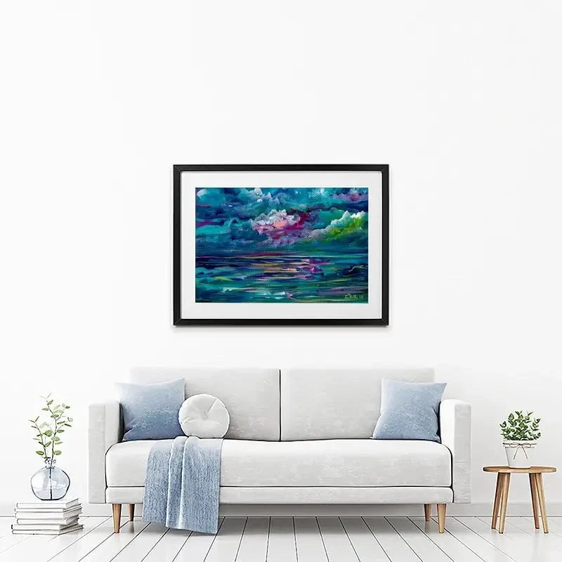 Blue Seas Framed Art Print Blue Seas Framed Art Print wall art product Estelle Grengs - Independent
