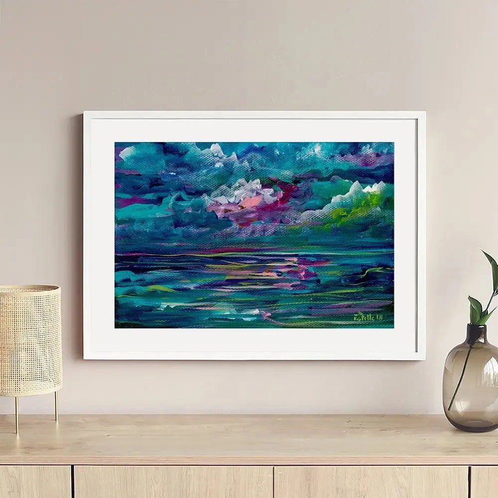 Blue Seas Framed Art Print Blue Seas Framed Art Print wall art product Estelle Grengs - Independent