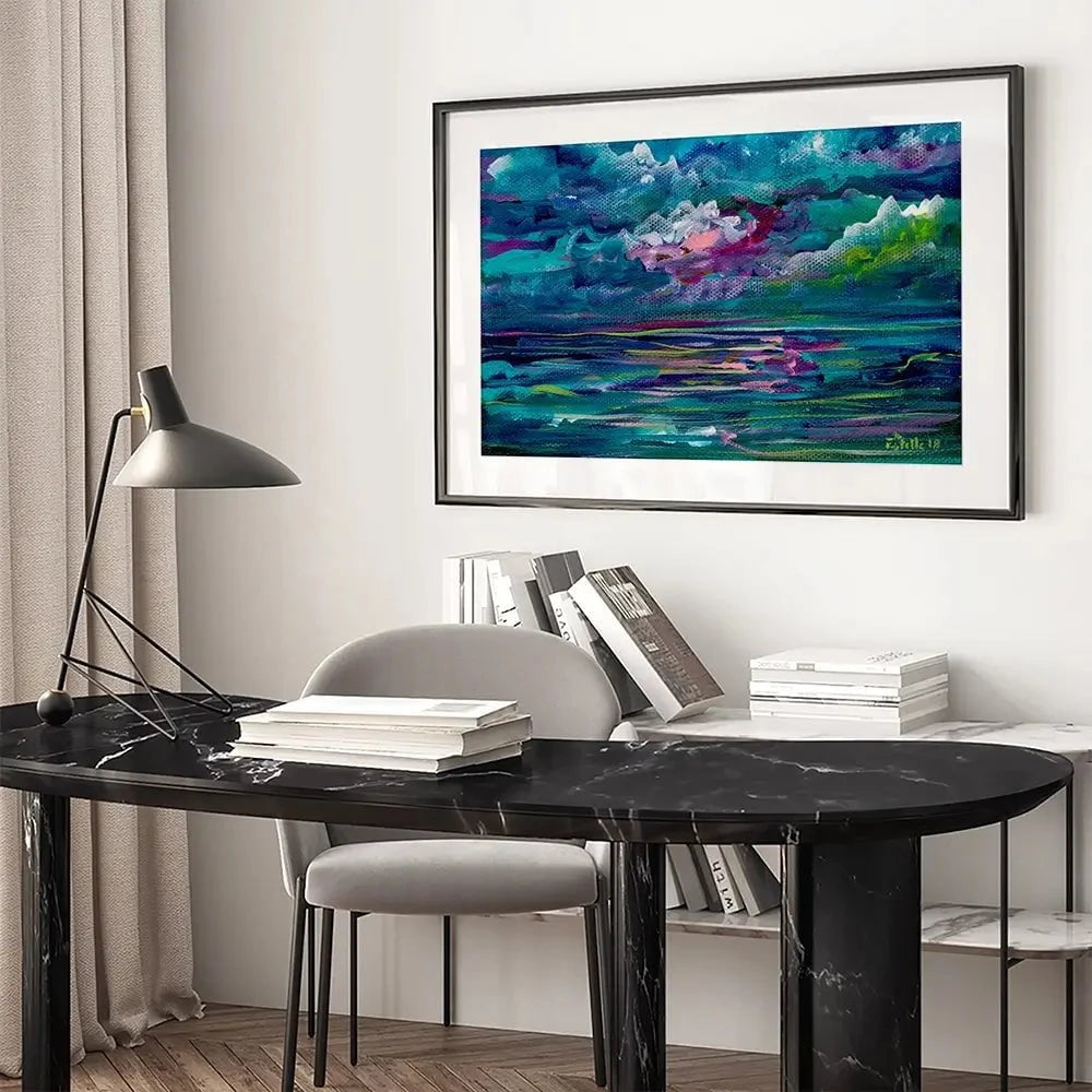 Blue Seas Framed Art Print Blue Seas Framed Art Print wall art product Estelle Grengs - Independent