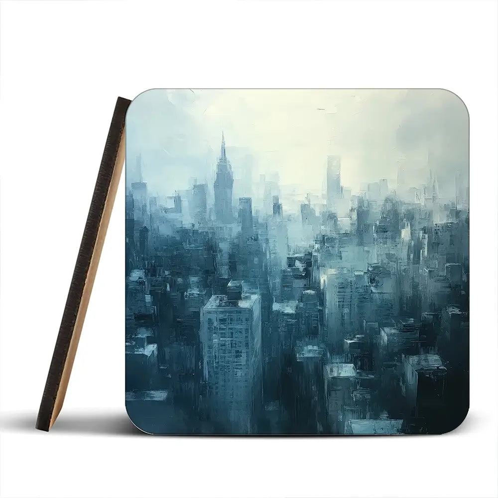 Blue Skyscrapers Coaster Set Blue Skyscrapers Coaster Set wall art product Tanya Ocean