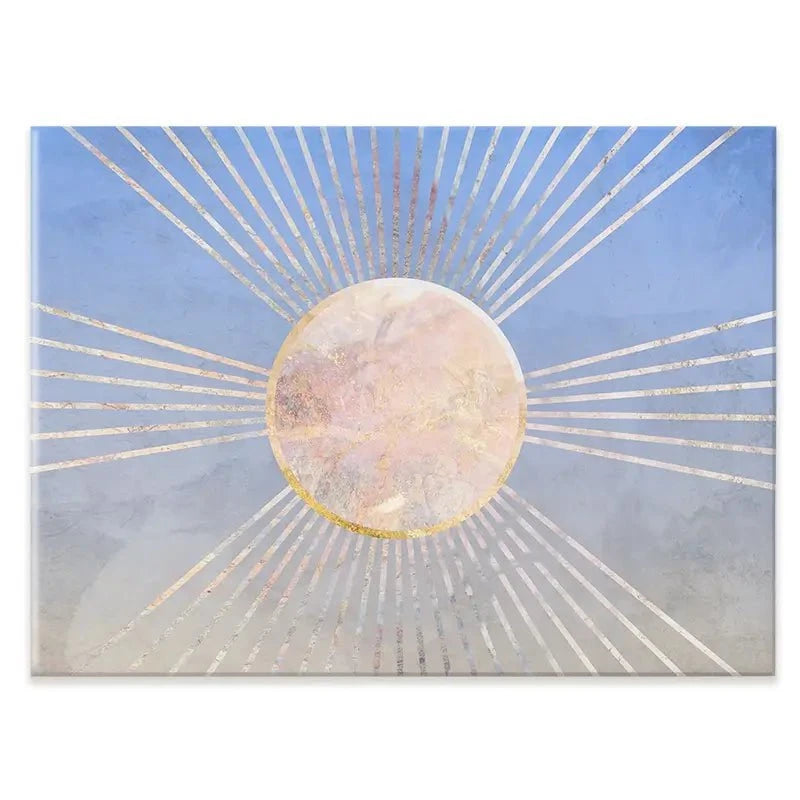 Blue Sun Boho Canvas Print Blue Sun Boho Canvas Print wall art product Sarah Manovski