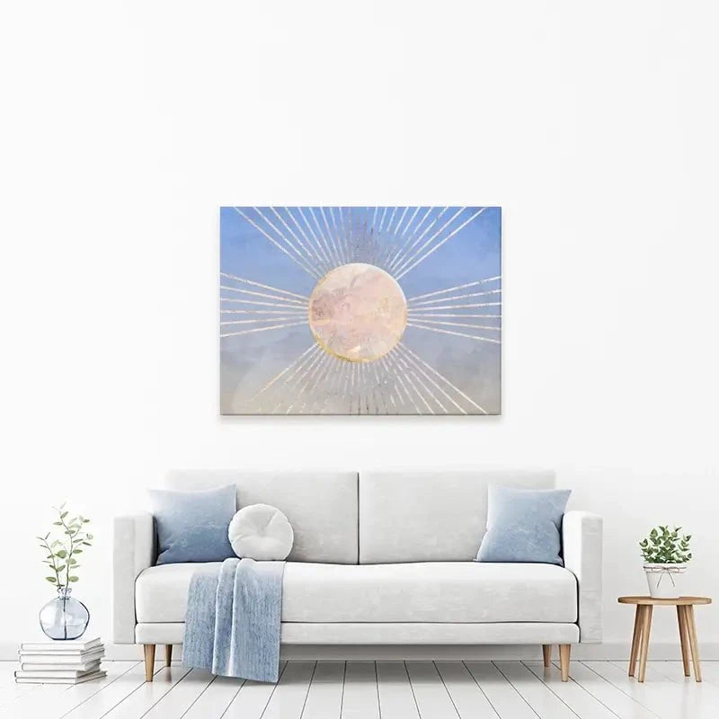Blue Sun Boho Canvas Print Blue Sun Boho Canvas Print wall art product Sarah Manovski