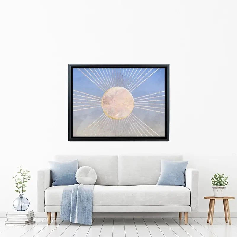 Blue Sun Boho Canvas Print Blue Sun Boho Canvas Print wall art product Sarah Manovski