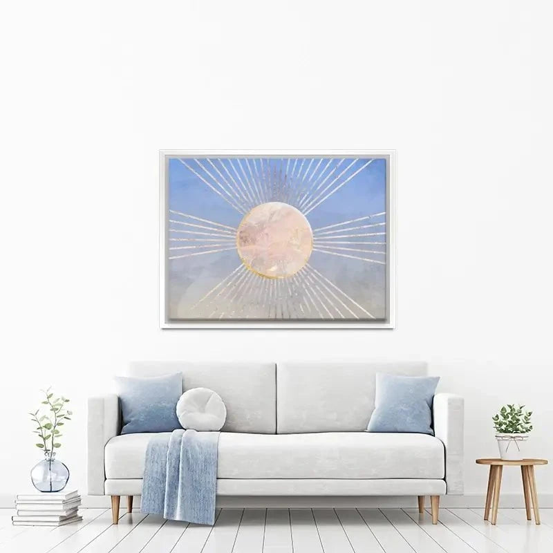 Blue Sun Boho Canvas Print Blue Sun Boho Canvas Print wall art product Sarah Manovski