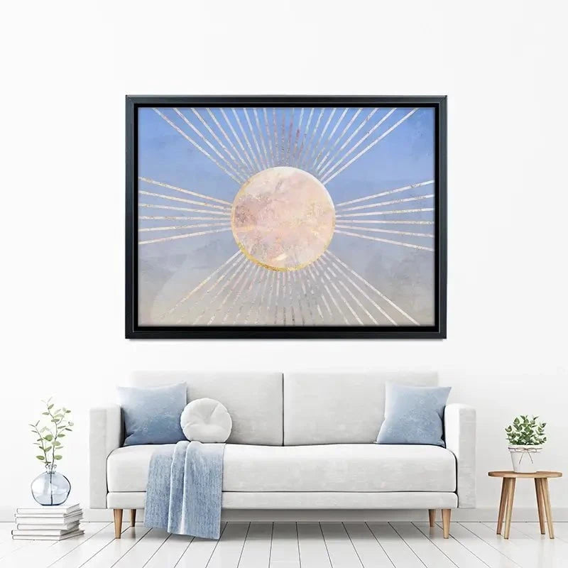 Blue Sun Boho Canvas Print Blue Sun Boho Canvas Print wall art product Sarah Manovski