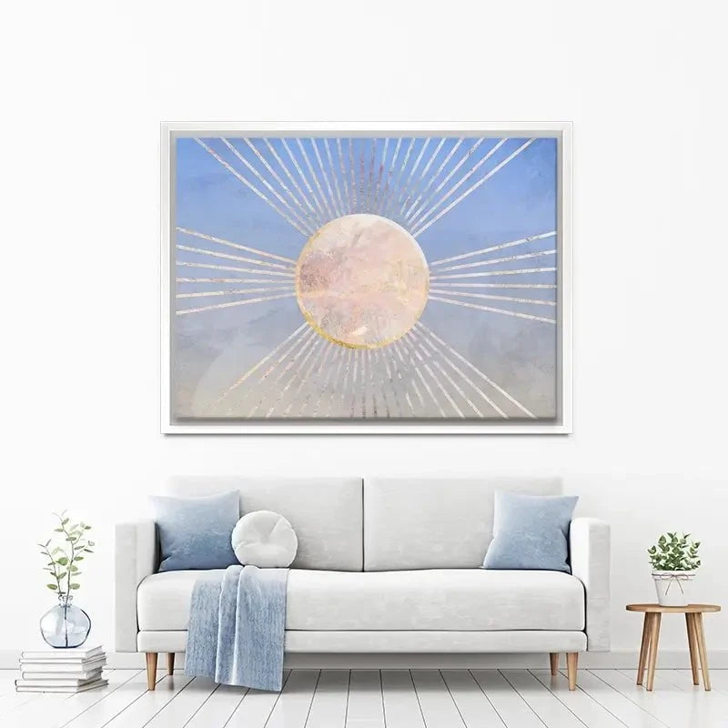 Blue Sun Boho Canvas Print Blue Sun Boho Canvas Print wall art product Sarah Manovski