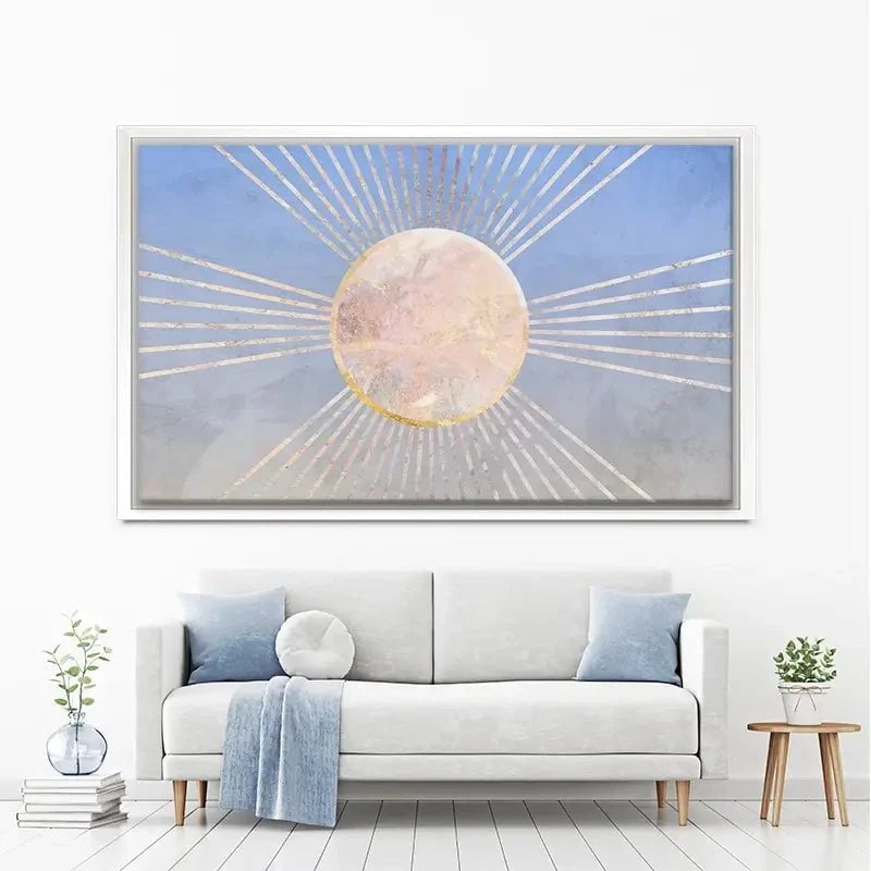 Blue Sun Boho Canvas Print Blue Sun Boho Canvas Print wall art product Sarah Manovski
