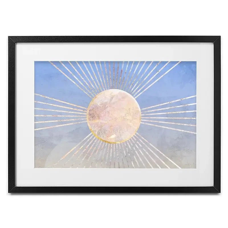 Blue Sun Boho Framed Art Print Blue Sun Boho Framed Art Print wall art product Sarah Manovski