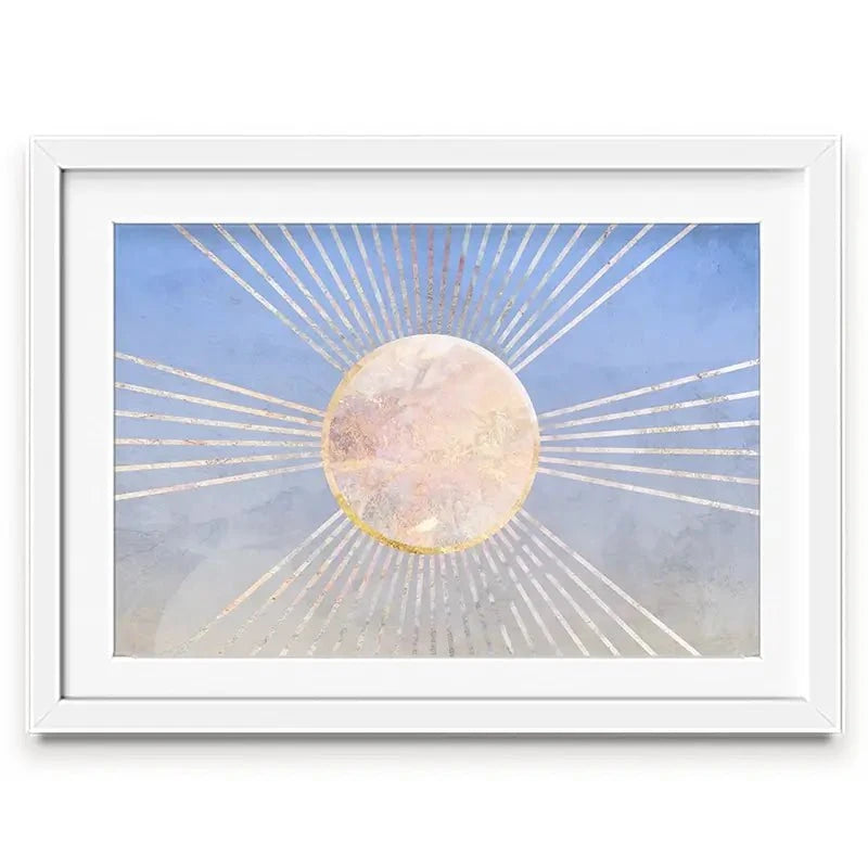 Blue Sun Boho Framed Art Print Blue Sun Boho Framed Art Print wall art product Sarah Manovski