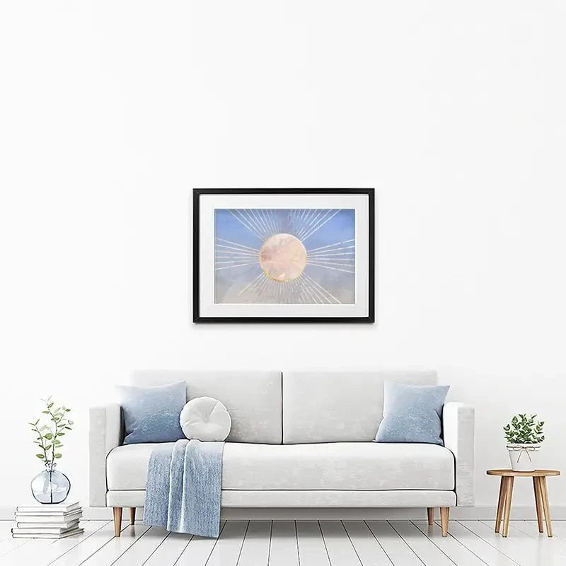 Blue Sun Boho Framed Art Print Blue Sun Boho Framed Art Print wall art product Sarah Manovski