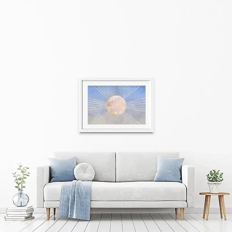 Blue Sun Boho Framed Art Print Blue Sun Boho Framed Art Print wall art product Sarah Manovski