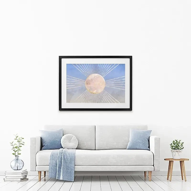 Blue Sun Boho Framed Art Print Blue Sun Boho Framed Art Print wall art product Sarah Manovski