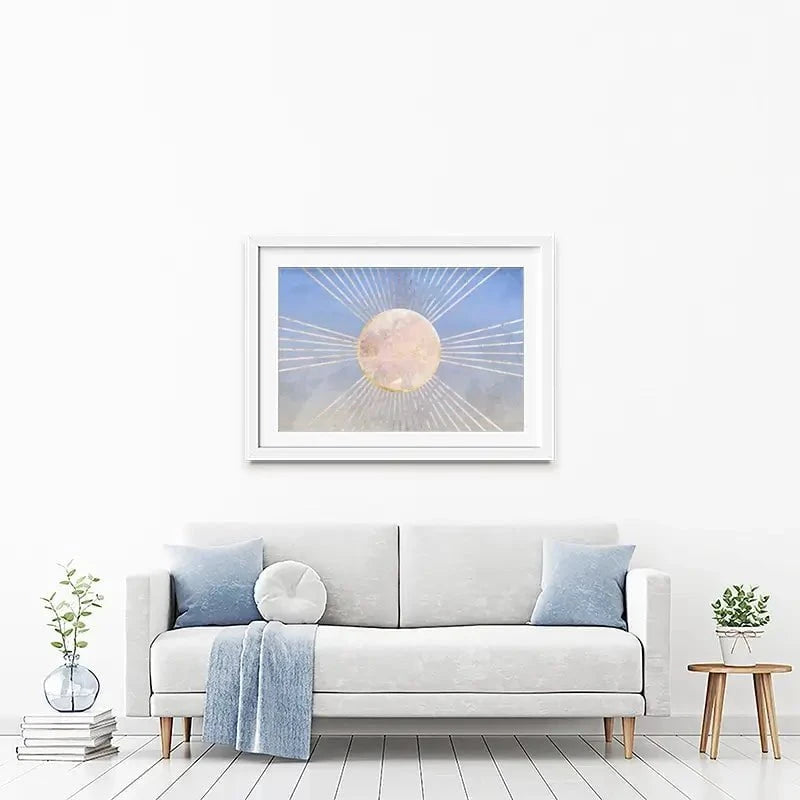 Blue Sun Boho Framed Art Print Blue Sun Boho Framed Art Print wall art product Sarah Manovski