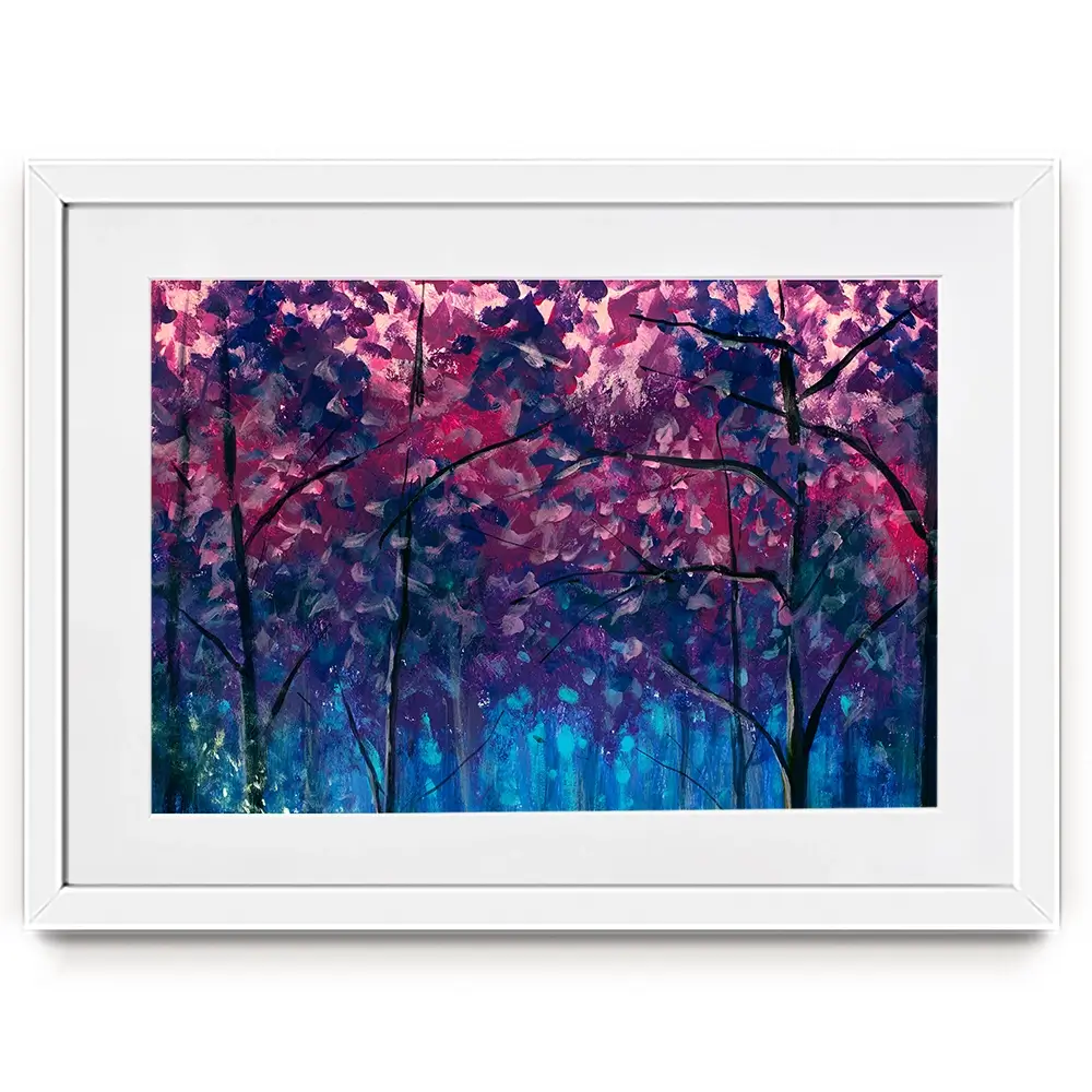 Blue Violet Trees Framed Art Print Blue Violet Trees Framed Art Print wall art product Valery Rybakow / Shutterstock