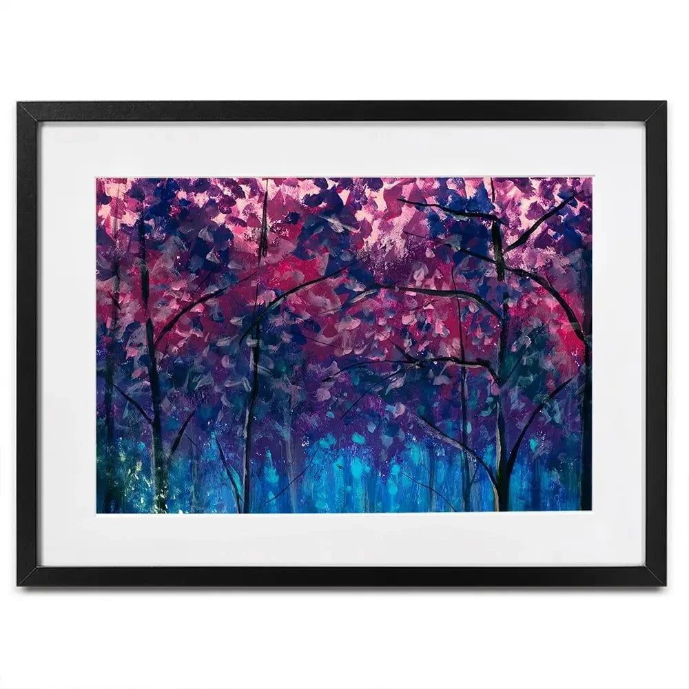 Blue Violet Trees Framed Art Print Blue Violet Trees Framed Art Print wall art product Valery Rybakow / Shutterstock