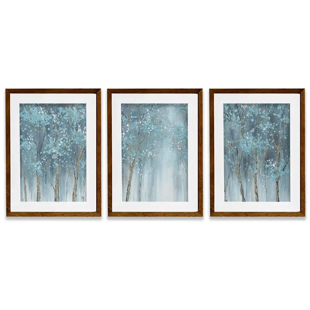 Blue Woods Framed Art Print Trio Blue Woods Framed Art Print Trio wall art product CHENYU ARTS / Shutterstock