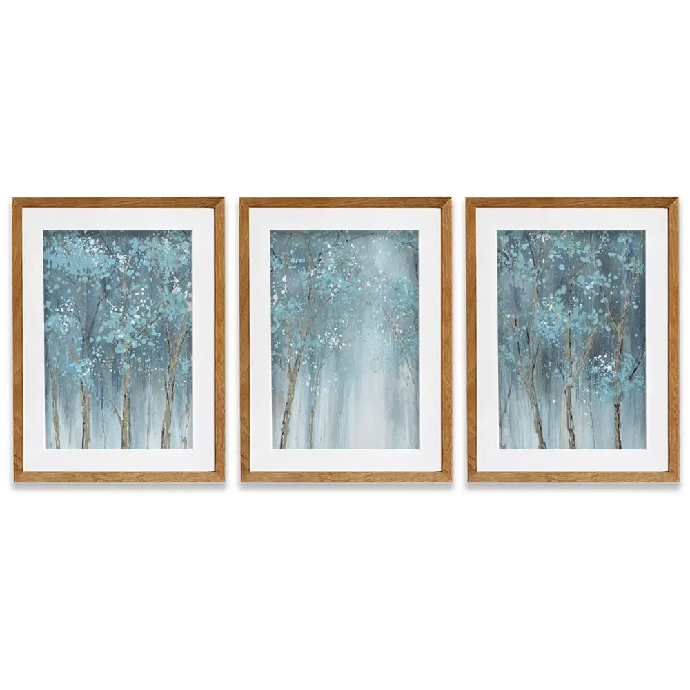 Blue Woods Framed Art Print Trio Blue Woods Framed Art Print Trio wall art product CHENYU ARTS / Shutterstock