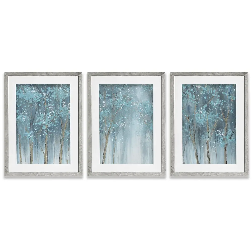 Blue Woods Framed Art Print Trio Blue Woods Framed Art Print Trio wall art product CHENYU ARTS / Shutterstock