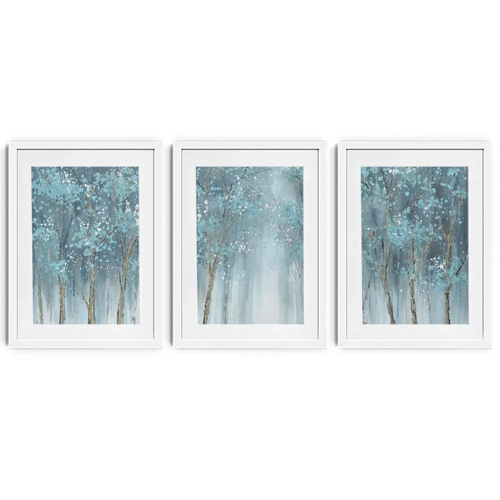 Blue Woods Framed Art Print Trio Blue Woods Framed Art Print Trio wall art product CHENYU ARTS / Shutterstock