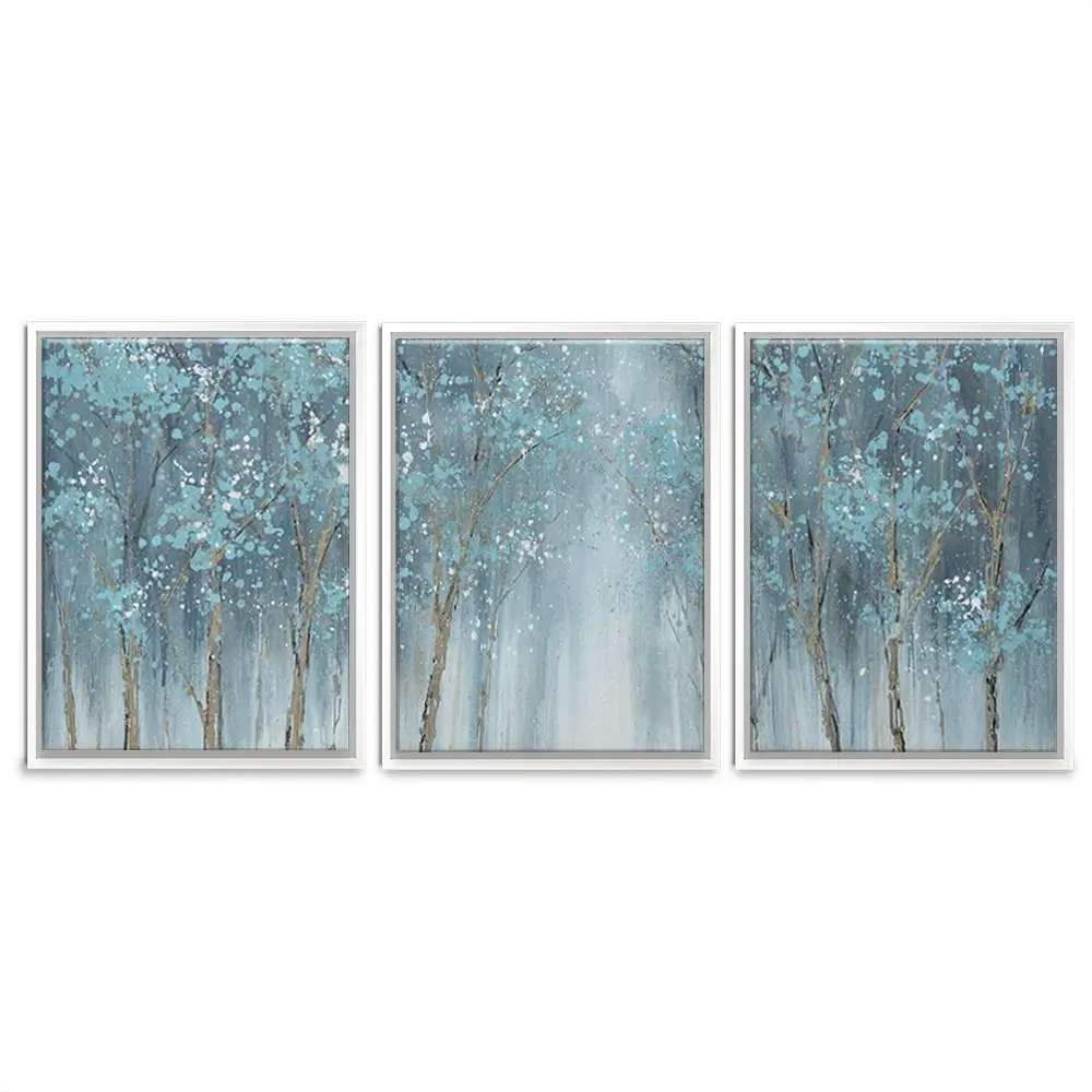 Blue Woods Trio Canvas Print Blue Woods Trio Canvas Print wall art product CHENYU ARTS / Shutterstock