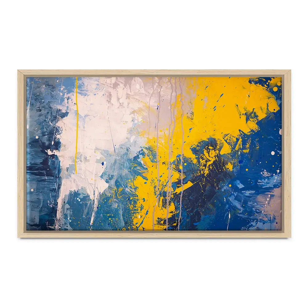 Blue Yellow Blitz Canvas Print Blue Yellow Blitz Canvas Print wall art product Art Print Shop