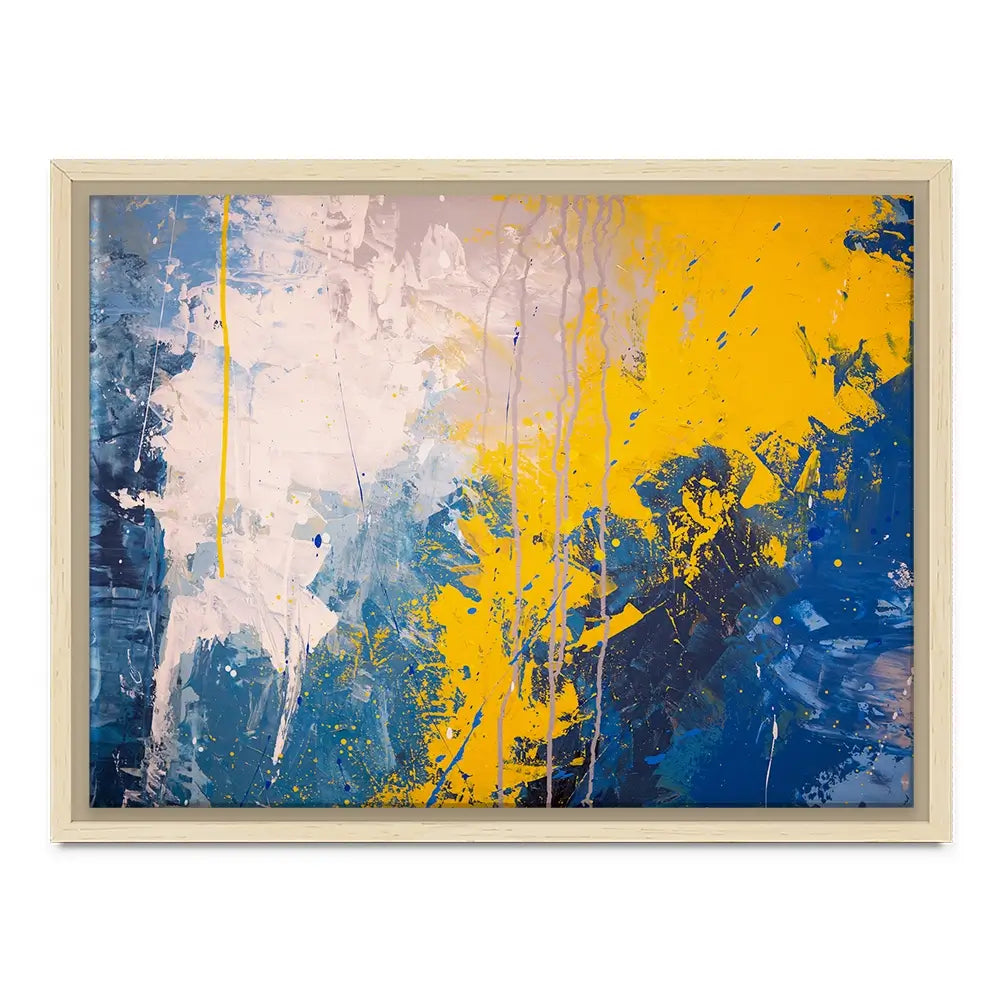 Blue Yellow Blitz Canvas Print Blue Yellow Blitz Canvas Print wall art product Art Print Shop