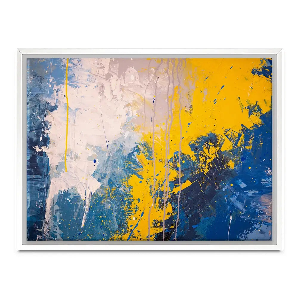 Blue Yellow Blitz Canvas Print Blue Yellow Blitz Canvas Print wall art product Art Print Shop
