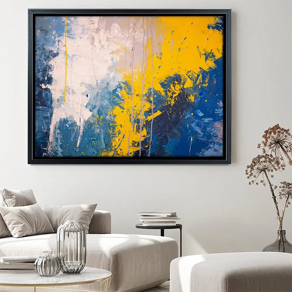 Blue Yellow Blitz Canvas Print Blue Yellow Blitz Canvas Print wall art product Art Print Shop