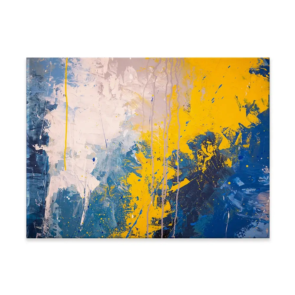 Blue Yellow Blitz Canvas Print Blue Yellow Blitz Canvas Print wall art product Art Print Shop