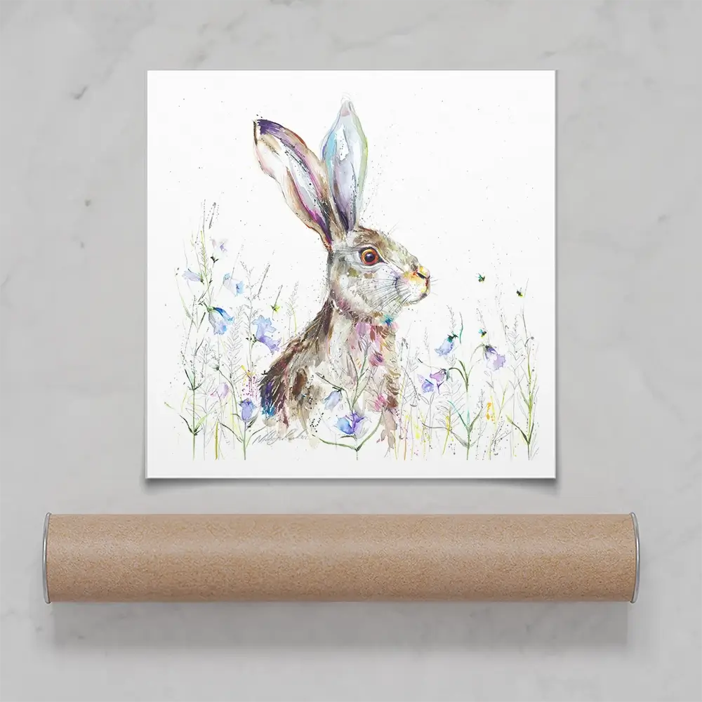 Bluebell Square Art Print Bluebell Square Art Print wall art product Nicola Jane Rowles