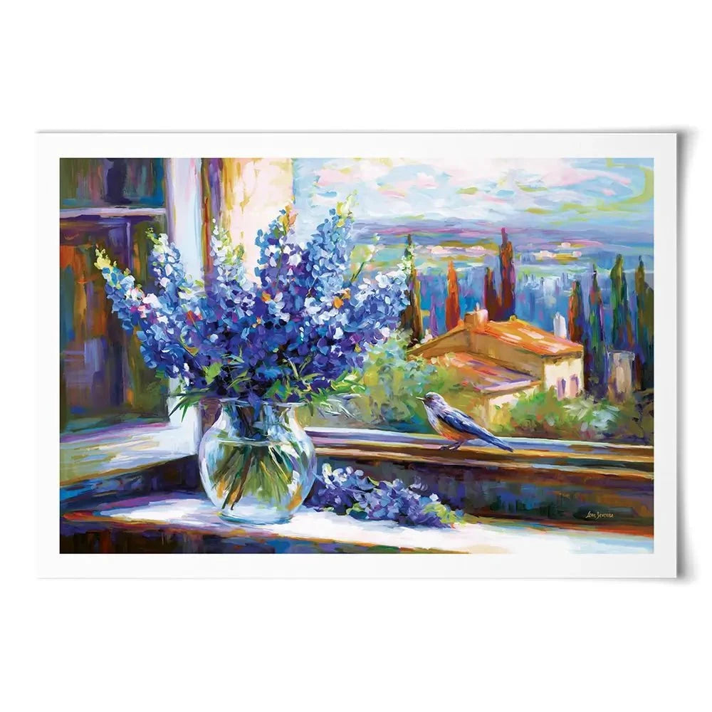 Bluebonnets By The Countryside View Art Print Bluebonnets By The Countryside View Art Print wall art product Leon Devenice
