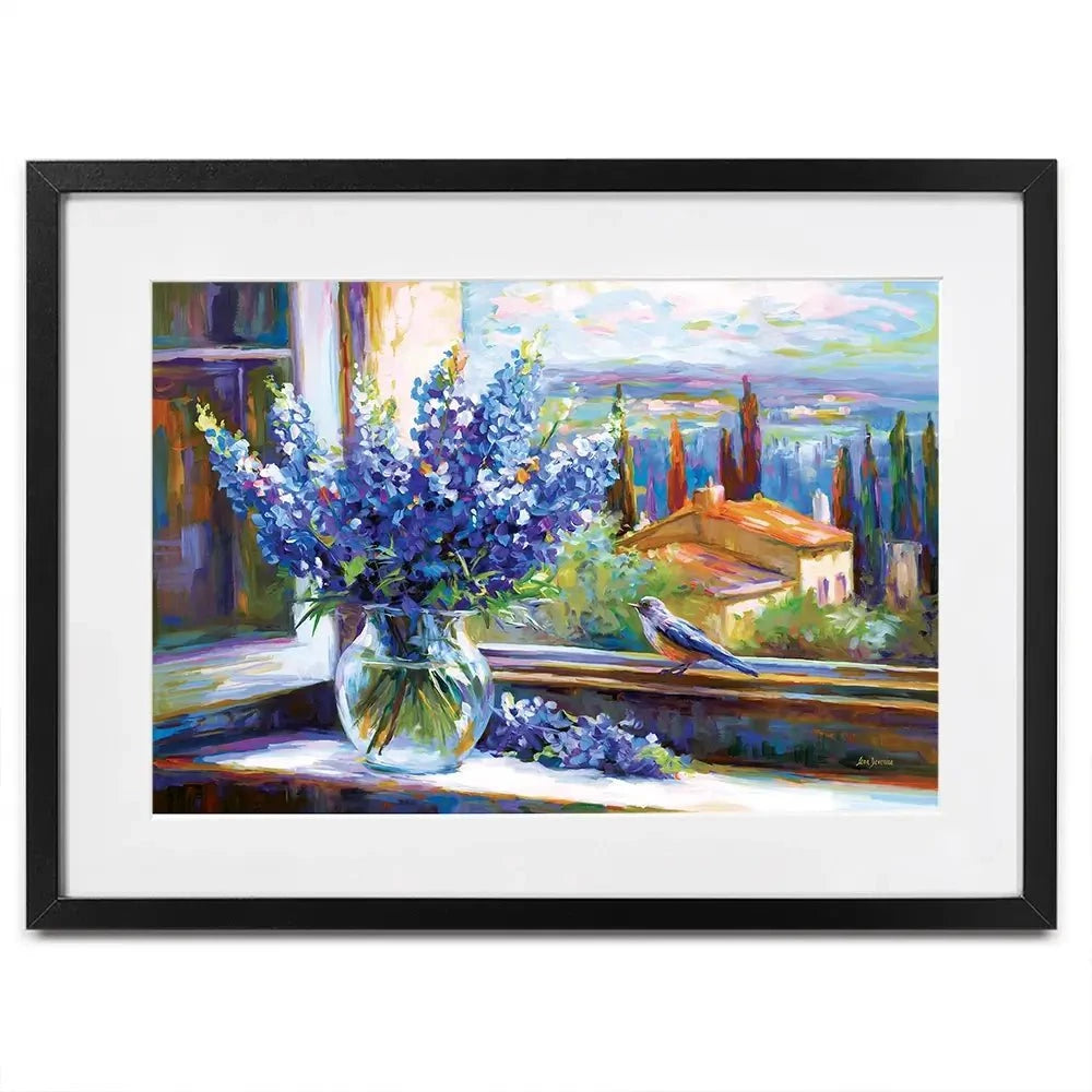 Bluebonnets By The Countryside View Framed Art Print Bluebonnets By The Countryside View Framed Art Print wall art product Leon Devenice