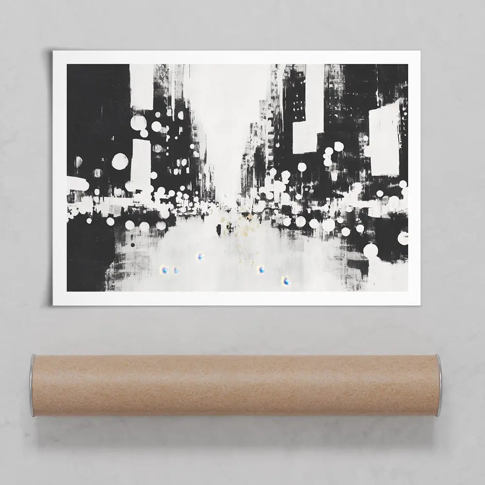 Blurred City Lights Art Print Blurred City Lights Art Print wall art product Chromatic Storm Studio