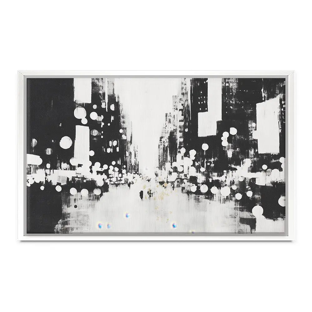 Blurred City Lights Canvas Print Blurred City Lights Canvas Print wall art product Chromatic Storm Studio