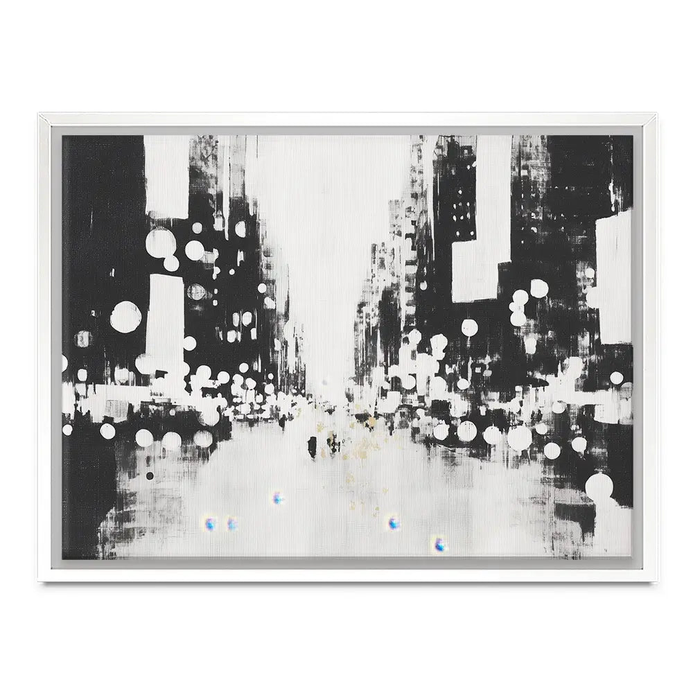 Blurred City Lights Canvas Print Blurred City Lights Canvas Print wall art product Chromatic Storm Studio