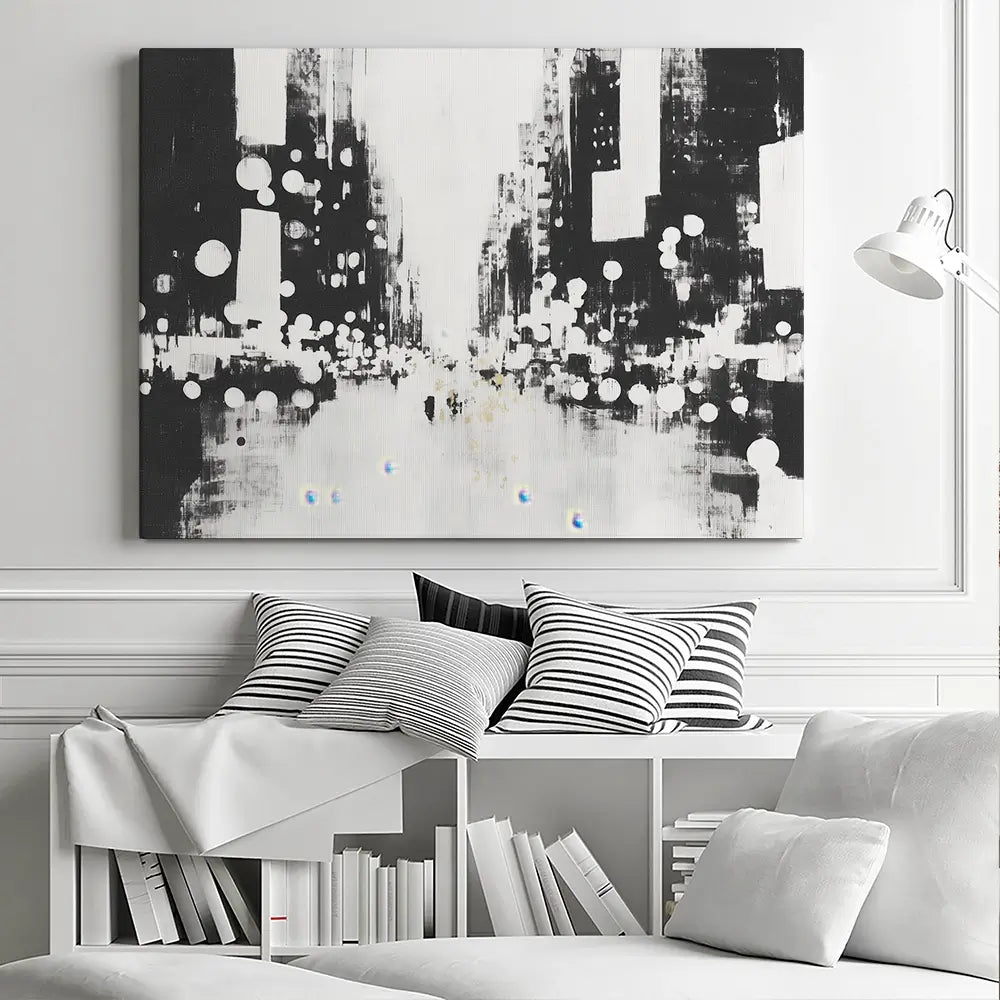 Blurred City Lights Canvas Print Blurred City Lights Canvas Print wall art product Chromatic Storm Studio