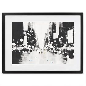 Blurred City Lights Framed Art Print Blurred City Lights Framed Art Print wall art product Chromatic Storm Studio