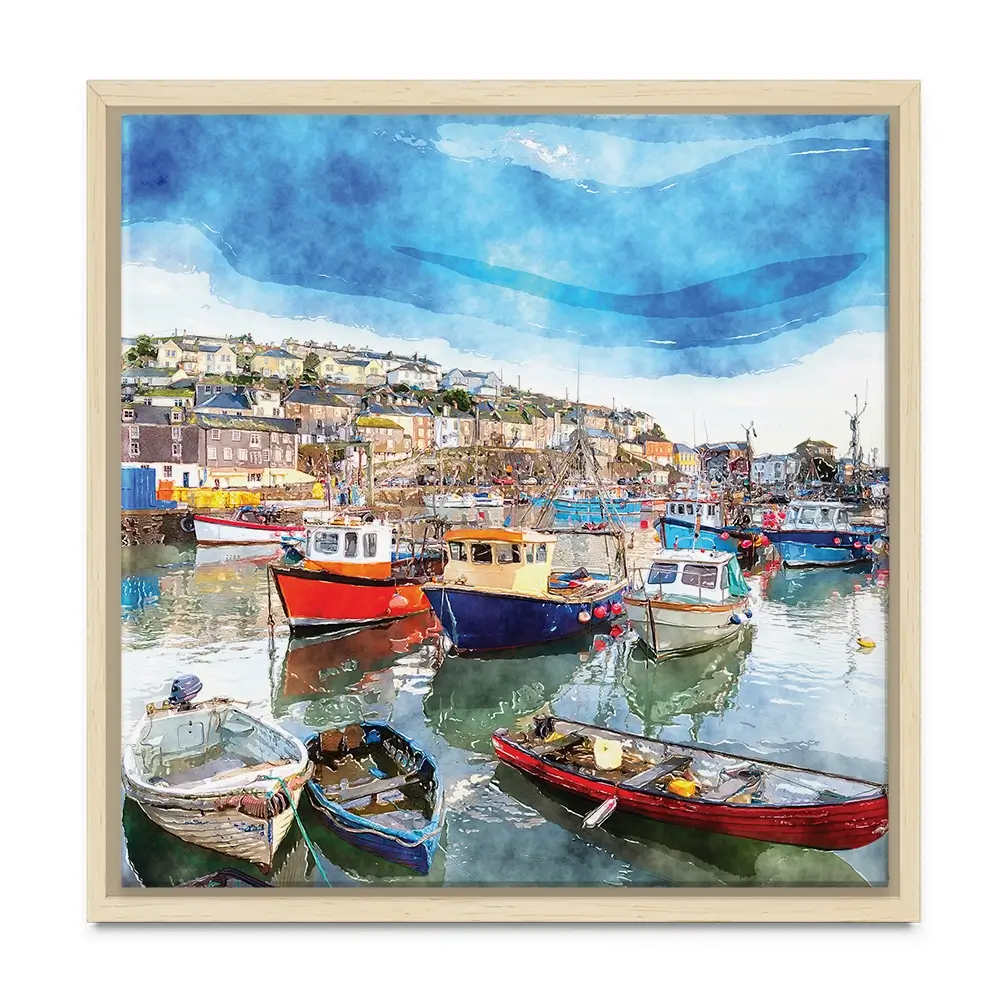 Boat Harbour Square Canvas Print Boat Harbour Square Canvas Print wall art product Helen Hotson / Shutterstock