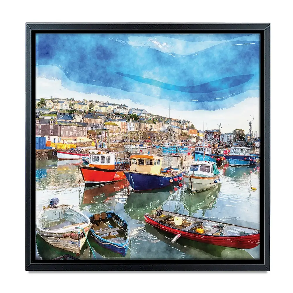 Boat Harbour Square Canvas Print Boat Harbour Square Canvas Print wall art product Helen Hotson / Shutterstock
