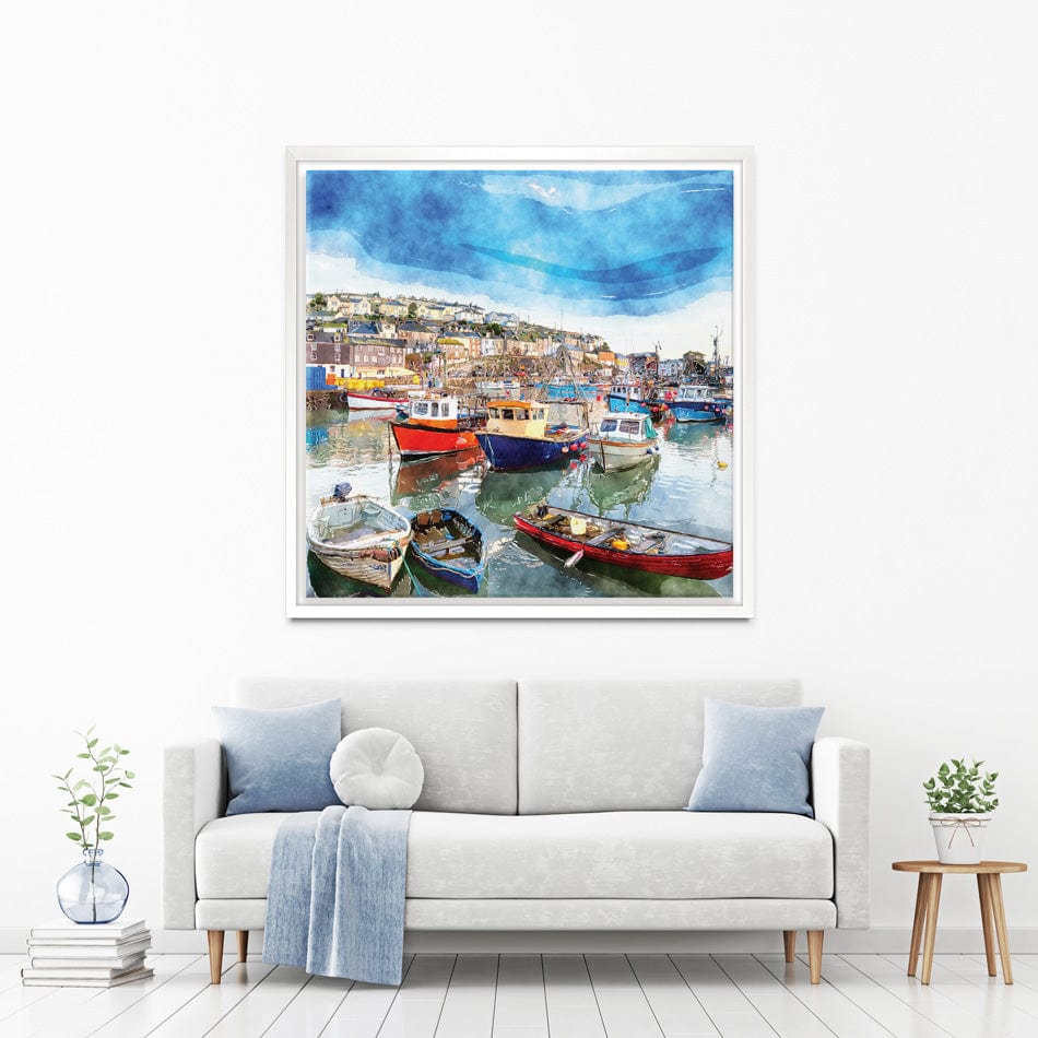 Boat Harbour Square Canvas Print Boat Harbour Square Canvas Print wall art product Helen Hotson / Shutterstock