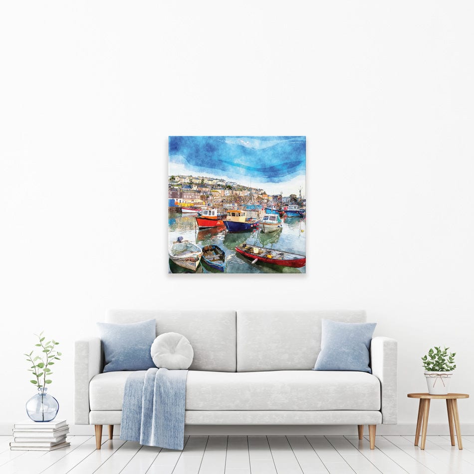 Boat Harbour Square Canvas Print Boat Harbour Square Canvas Print wall art product Helen Hotson / Shutterstock