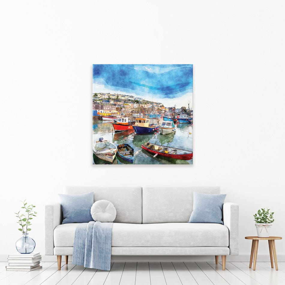 Boat Harbour Square Canvas Print wall art product Helen Hotson / Shutterstock